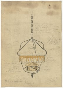 Design för en hängande lampa av Gust van de Wall Perné (signed by artist)