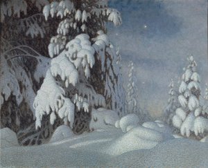 Vintermånsken, 1895 av Gustaf Fjaestad
