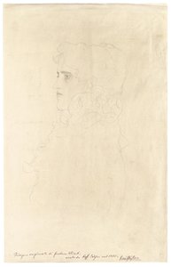 Bildnis einer Frau im Profil mit Rüschenkragen av Gustav Klimt