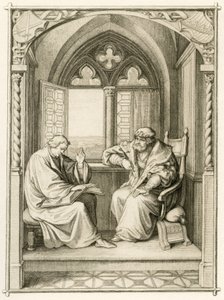 Luther läser för kurfursten Johann dem Bestaendigen (Jean I de Saxe av Gustav Ferdinand Leopold Konig