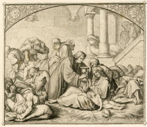 Luther med skadedjurssjuka personer i Wittenberg av Gustav Ferdinand Leopold Konig