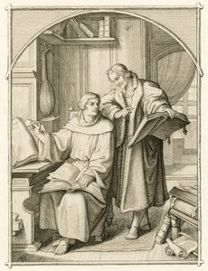 Martin Luther och Philipp Melanchthon (Philippe, Philippus Melanchthon av Gustav Ferdinand Leopold Konig