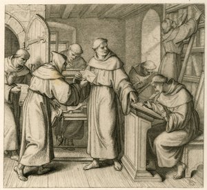 Martin Luther som generalvikarie i Augustinerklostret. Illustration från: "" Dr. Martin Luther den tyske reformatorn "" , illustrerad av Gustav Koenig, utgiven av Rudolf Besser, Gotha av Gustav Ferdinand Leopold Konig
