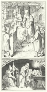 Martin Luther som ung student som sjunger i staden Eisenach (gravyr) av Gustav Ferdinand Leopold Konig