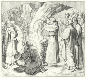 Martin Luther bränner den påvliga tjuren i Wittenberg, 1520 av Gustav Ferdinand Leopold Konig