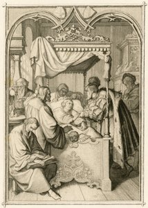 Martin Luther är mycket sjuk, kurfursten Johann Friedrich (Johann Frederic Ier de Saxe av Gustav Ferdinand Leopold Konig