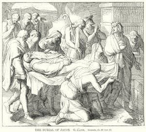 The Burial of Jacob, Genesis, ch 50, ver 13 (gravyr) av Gustav Jager