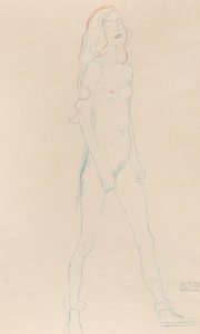 En naken ung flicka, ca. 1917. av Gustav Klimt