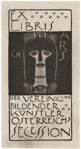 Bokskylt från Ver Sacrum, utgiven 1898-99 av Gerlach, Schenk och Seeman av Gustav Klimt
