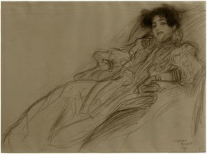Ung kvinna i en fåtölj av Gustav Klimt