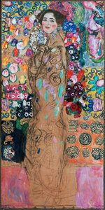 Kvinna med solfjäder av Gustav Klimt