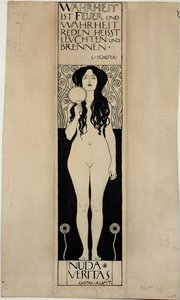 Nuda Veritas, studie till en senare oljemålning av Gustav Klimt