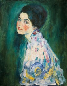 Porträtt av en ung kvinna av Gustav Klimt