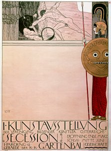 Affisch för den första utställningen av Secessionen (Theseus och Minotaurus) av Gustav Klimt