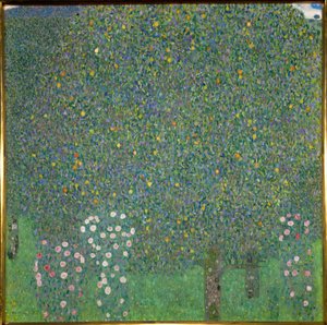 Rosor under träden. 1918 (målning på duk) av Gustav Klimt