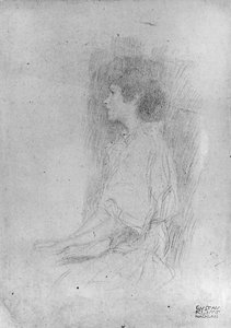 Sittande flicka i skugga av Gustav Klimt