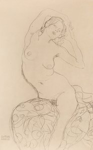 Sittande naken, ca 1914-1916. av Gustav Klimt
