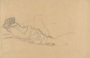 sovande kvinna av Gustav Klimt