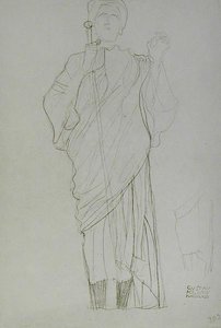 Stående Kvinna Håller Svärd av Gustav Klimt