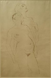 Stående älskare (studie för Adam och Eva) av Gustav Klimt