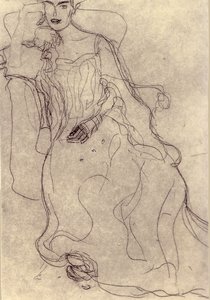 Studie für das Gemälde Bildnis Adele Bloch-Bauer I av Gustav Klimt
