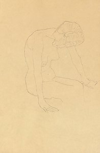 Studie av en kvinnlig naken, ca 1908-1909 av Gustav Klimt