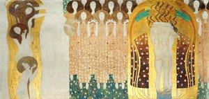 Beethovenfrisen, Detalj: Konsten, Chorus of Paradise, Embrace, 1902 av Gustav Klimt
