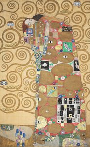 The Stoclet Frieze, Detalj: Fulfillment The Embrace, 1905-1909. av Gustav Klimt