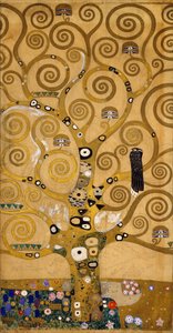 Livets träd (Stoclet Frieze) detalj på vänster sida, ca 1905-09 (tempera & akvarell) av Gustav Klimt
