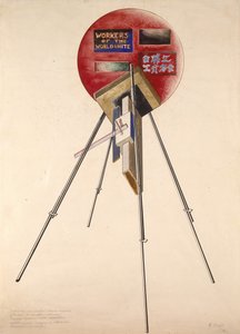 Projekt för en konstruktion för femårsdagen av oktoberrevolutionen, 1922 av Gustav Klutsis