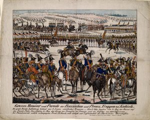 Rysk-preussisk parad i Kalisz 1835, ca. 1850 av Gustav Kühn