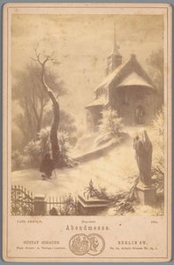 Fotoreproduktion av målningen Abendmesse av Carl Arnold Abendmesse (titel på objekt) av Gustav Schauer
