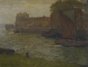 I hamnen i Veere av Gustav Schönleber