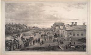 Parad av Chevalier Gardes genom Krasnoye Selo, 1848