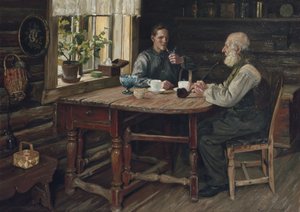 Kaffepaus (rast) 1900 (olja på duk)