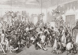 1800-talsauktion pågår. av Gustave (after) Dore