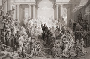 Kristi intåg i Jerusalem av Gustave (after) Dore
