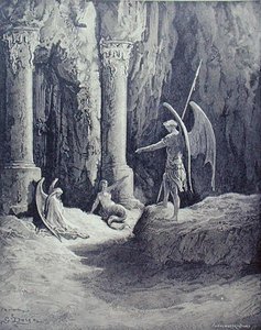 Satan vid helvetets portar, från bok II av 