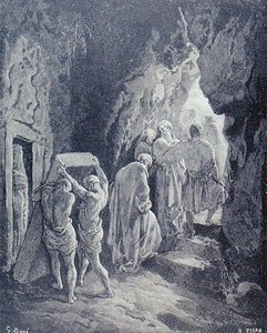 The Burial of Sarah, graverad av Heliodore Joseph Pisan (1822-90) c.1868 (gravyr) av Gustave (after) Dore