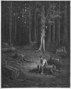 la foret et le bucheron - skogen och vedhuggaren - från 