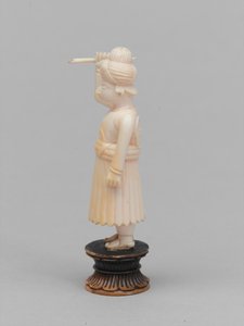 Svart bonde, schackpjäs, Indien, 1820 ca av Gustave Adolphe Chassevent-Bacques