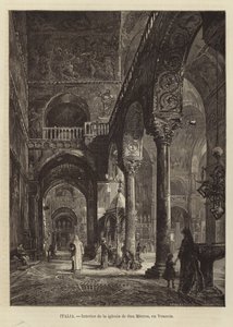 Interiören i Markuskyrkan i Venedig av Gustave Bauernfeind