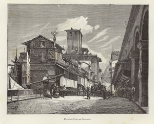Ponte Vecchio i Florens av Gustave Bauernfeind