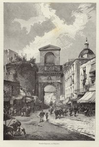 Porta Capuana i Neapel av Gustave Bauernfeind
