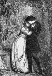 Cosette och son fästman Marius - i "" Les Miserables"" av Victor Hugo, ill. av Brion, red. Hetzel och Lacroix