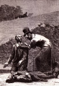 Javert känner igen Valjean - i "" The Miserable"" av Victor Hugo, sjuk. av Brion, red. Hetzel och Lacroix av Gustave Brion