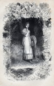 Porträtt av förälskad Fantine av Tholomyes - Illustration av Gustave Brion (1824-1877) för "The Miserables - First part: Fantine" av Victor Hugo (1802-1885) 1862