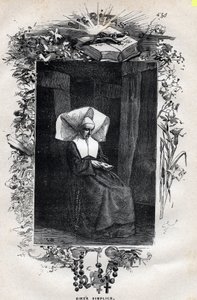 Porträtt av syster Simplice - Illustration av Gustave Brion (1824-1877) för "The Miserables - First part: Fantine" av Victor Hugo (1802-1885) 1862 av Gustave Brion