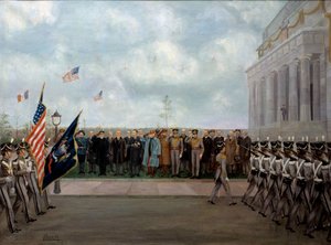 "Marechalen Joffre på mission i Washington" av Gustav Brock (1881-1945). 1917 (olja på duk) av Gustave Brock
