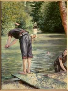 Badgäster. Målning av Gustave Caillebotte (1848-1894) av Gustave Caillebotte